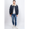 BLOUSON HOMME COL MOUTON MARINE MARINE