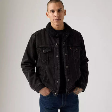 BLOUSON HOMME SHERPA TRUCKER NOIR DELAVE NOIR DELAVE