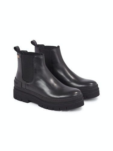 BOTTES FEMME CASUAL LEATHER FLAT NOIR NOIR