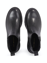 BOTTES FEMME CASUAL LEATHER FLAT NOIR NOIR