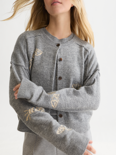 CARDIGAN FEMME CREW GRIS GRIS