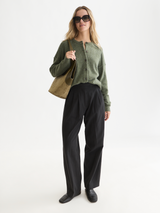 CARDIGAN FEMME FUZZY RELAXED VERT VERT