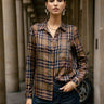 CHEMISE FEMME CALI CHECKS CINNAMON CINNAMON