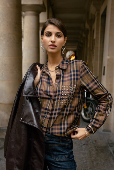 CHEMISE FEMME CALI CHECKS CINNAMON CINNAMON