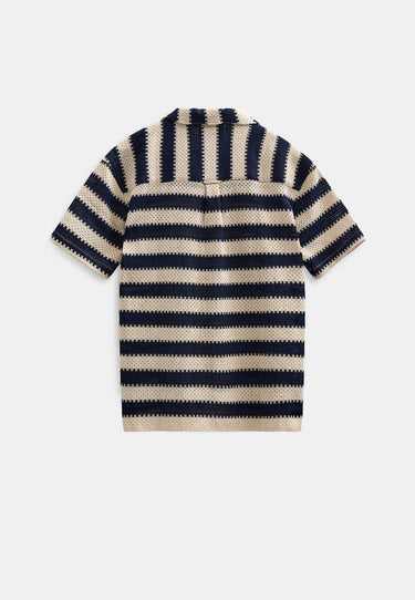 CHEMISE HOMME AKLEANDER ECRU/MARINE ECRU/MARINE