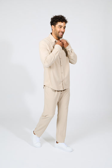CHEMISE HOMME JEAN VILLA BEIGE BEIGE