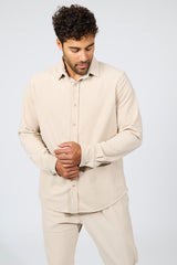 CHEMISE HOMME JEAN VILLA BEIGE BEIGE