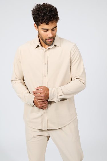 CHEMISE HOMME JEAN VILLA BEIGE BEIGE
