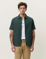 CHEMISE HOMME CHECK SEERSUCKER VERT VERT