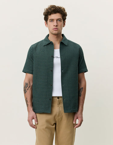 CHEMISE HOMME CHECK SEERSUCKER VERT VERT