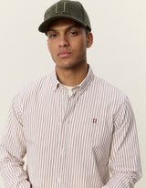 CHEMISE HOMME LIGHT OXFORD STRIPED ROUGE ROUGE