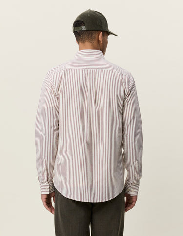 CHEMISE HOMME LIGHT OXFORD STRIPED ROUGE ROUGE