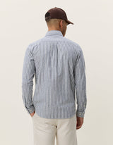 CHEMISE HOMME STRIPE COTT MARINE MARINE