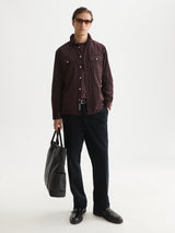 CHEMISE HOMME CORDUROY CHECKED RELAXED MARRON MARRON