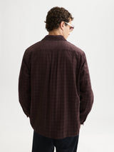 CHEMISE HOMME CORDUROY CHECKED RELAXED MARRON MARRON