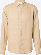 CHEMISE HOMME LINEN SHIRT BEIGE BEIGE