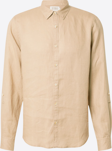 CHEMISE HOMME LINEN SHIRT BEIGE BEIGE