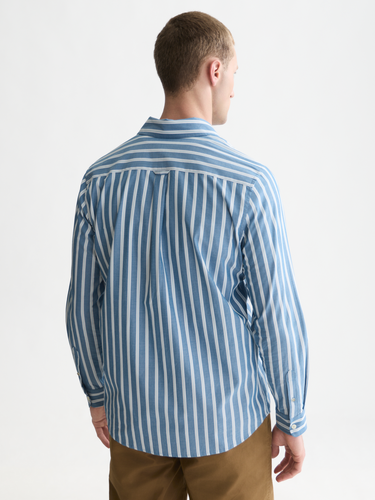 CHEMISE HOMME YARN-DYED STRIPED REGULAR MARINE MARINE