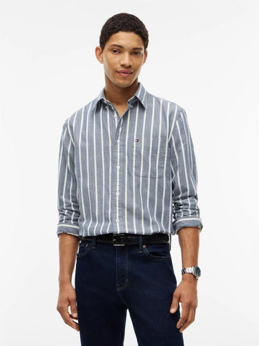 CHEMISE HOMME FLANNEL STRIPE RF SH MARINE MARINE