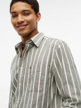 CHEMISE HOMME FLANNEL STRIPE RF SH VERT VERT
