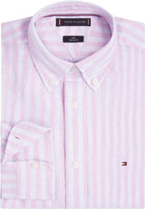 CHEMISE HOMME LINEN ESSENTIAL STRI ROSE ROSE