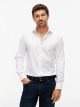 CHEMISE HOMME NY FLEX COLLAR DOBBY BLANC BLANC
