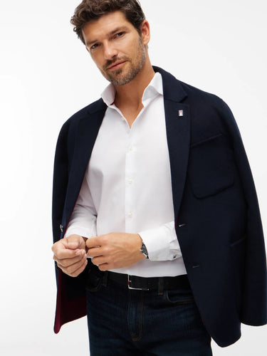 CHEMISE HOMME NY FLEX COLLAR DOBBY BLANC BLANC