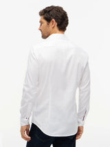 CHEMISE HOMME NY FLEX COLLAR DOBBY BLANC BLANC
