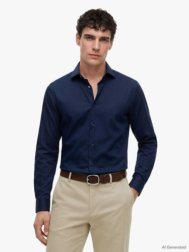 CHEMISE HOMME NY FLEX MARINE MARINE