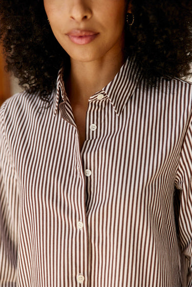 CHEMISIER FEMME CARINE MARRON/ECRU MARRON/ECRU