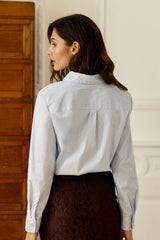 CHEMISIER FEMME CARLI ECRU/BLEU ECRU/BLEU