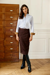 CHEMISIER FEMME CARLI ECRU/BLEU ECRU/BLEU