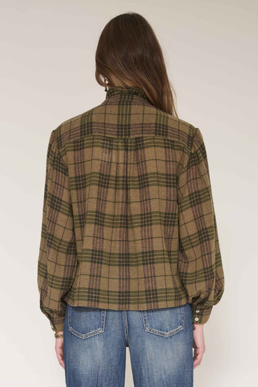 Blouse MKT Studio Canda à carreaux kaki – vue 2