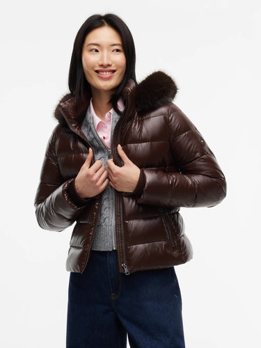 DOUDOUNE FEMME GLOSS DOWN FITTED MARRON MARRON