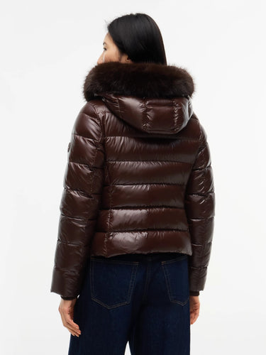 DOUDOUNE FEMME GLOSS DOWN FITTED MARRON MARRON