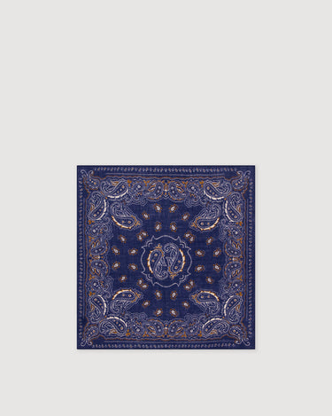 Foulard Hartford Bandana Paisley laine marine