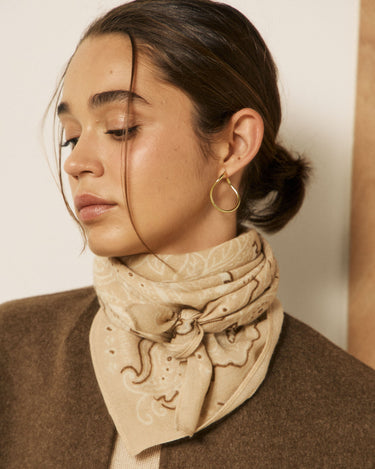 Foulard Hartford Bandana Paisley laine beige – vue 4