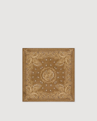 Foulard Hartford Bandana Paisley laine taupe