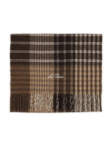 ECHARPE SIGNATURE PATCHWORK CHECK MARRON MARRON