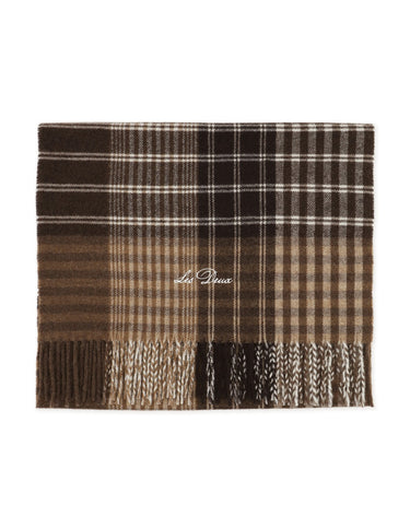 ECHARPE SIGNATURE PATCHWORK CHECK MARRON MARRON