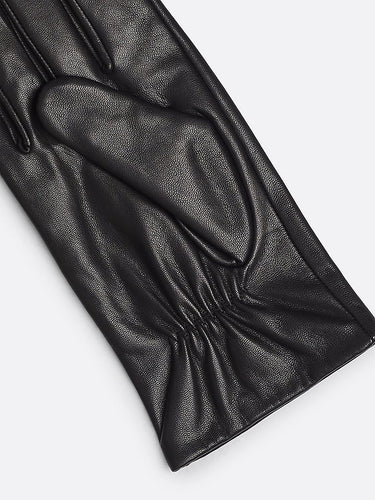 GANTS ESSENTIAL FLAG LEATH NOIR NOIR