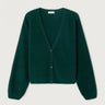 GILET FEMME MI-LONG CV BOUTONNE VERT FONCE VERT FONCE