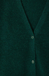 GILET FEMME MI-LONG CV BOUTONNE VERT FONCE VERT FONCE