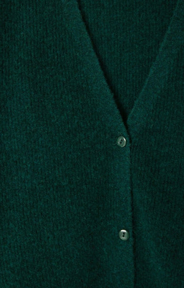 GILET FEMME MI-LONG CV BOUTONNE VERT FONCE VERT FONCE