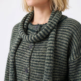 Cardigan Artlove Anaura écharpe intégrée vert – vue 4