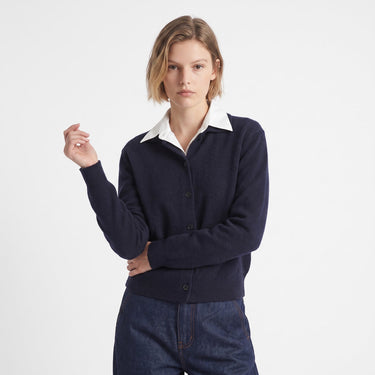 Cardigan Artlove Anerie col chemise marine – vue 2