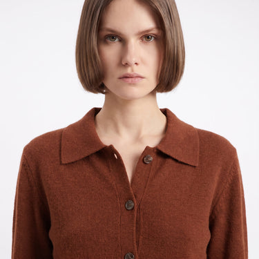 Cardigan Artlove Ginger col chemise caramel – vue 4