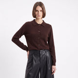 Cardigan Artlove Ginger col chemise marron – vue 2