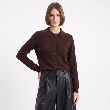 Cardigan Artlove Ginger col chemise marron – vue 2