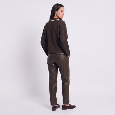 Cardigan Artlove Mirisse col claudine kaki – vue 3